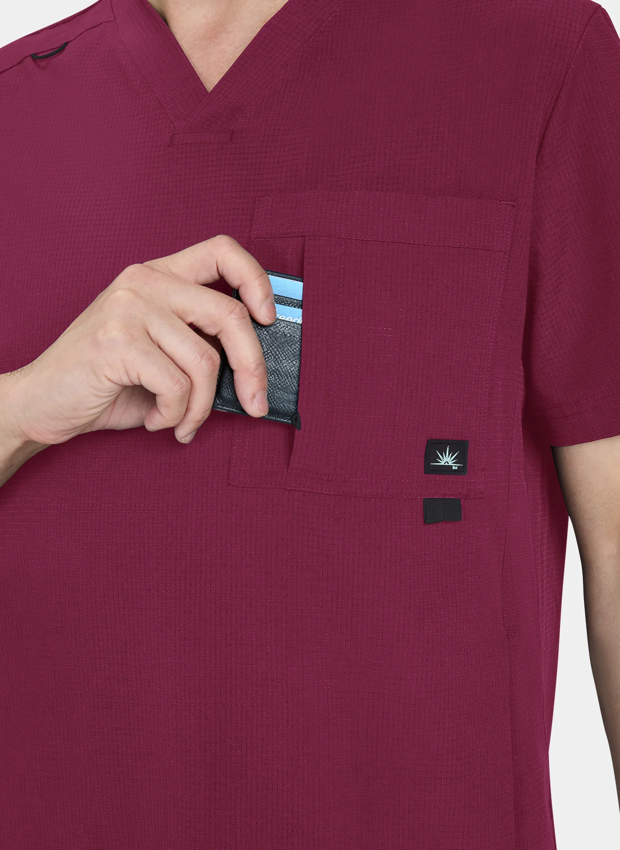 Koi Solis Caldwell Scrub Top - Wine - Image 3