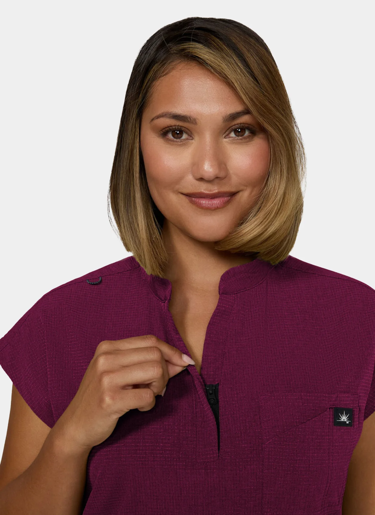 Koi Solis Catrin Scrub Top - Wine - Image 2
