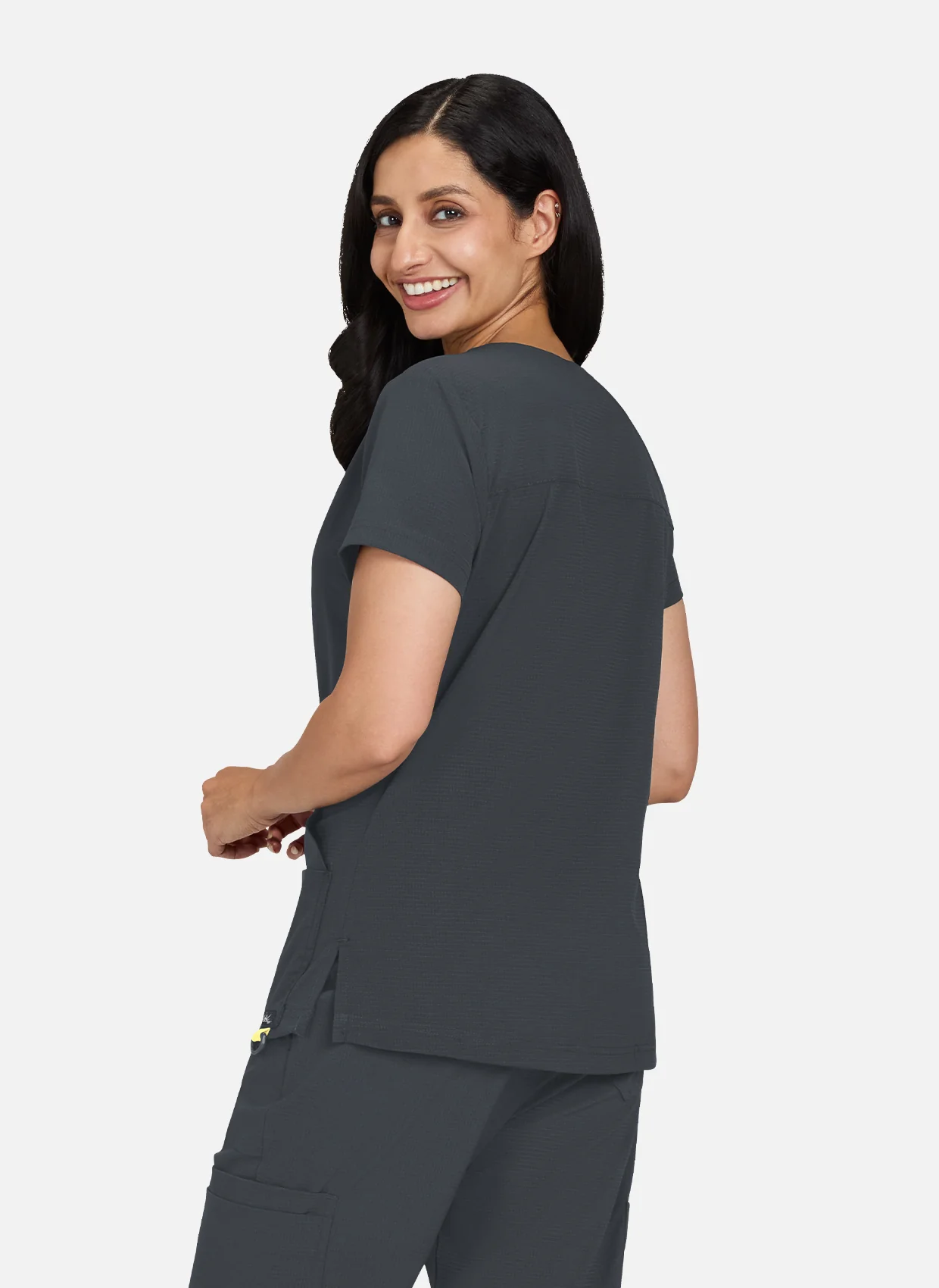 Koi Solis Sari Scrub Top - Charcoal - Image 3