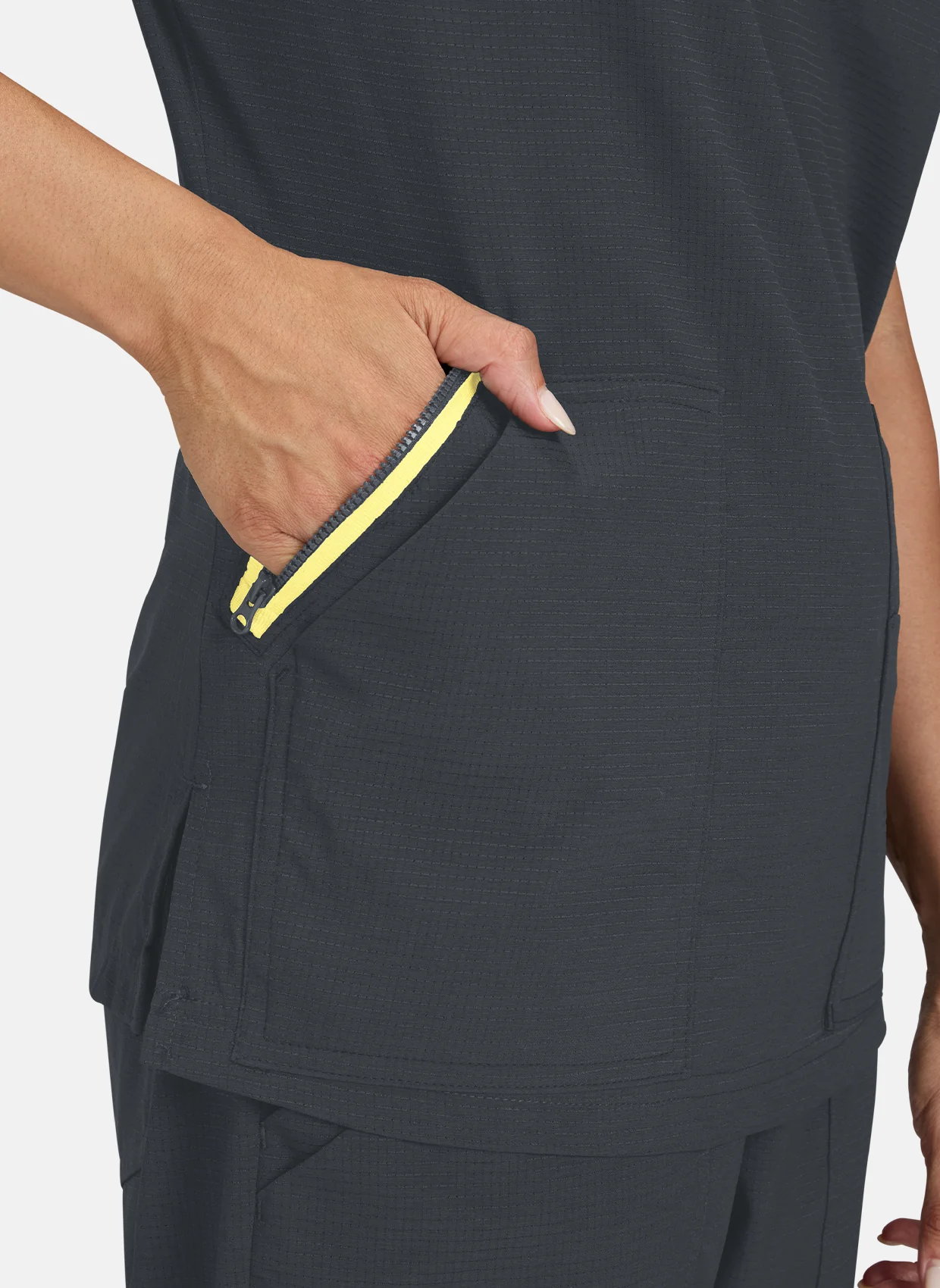 Koi Solis Sari Scrub Top - Charcoal - Image 4