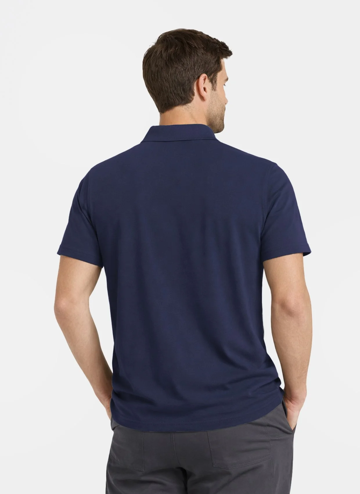 Men’s Stretch Polo Shirt - Navy - Image 2
