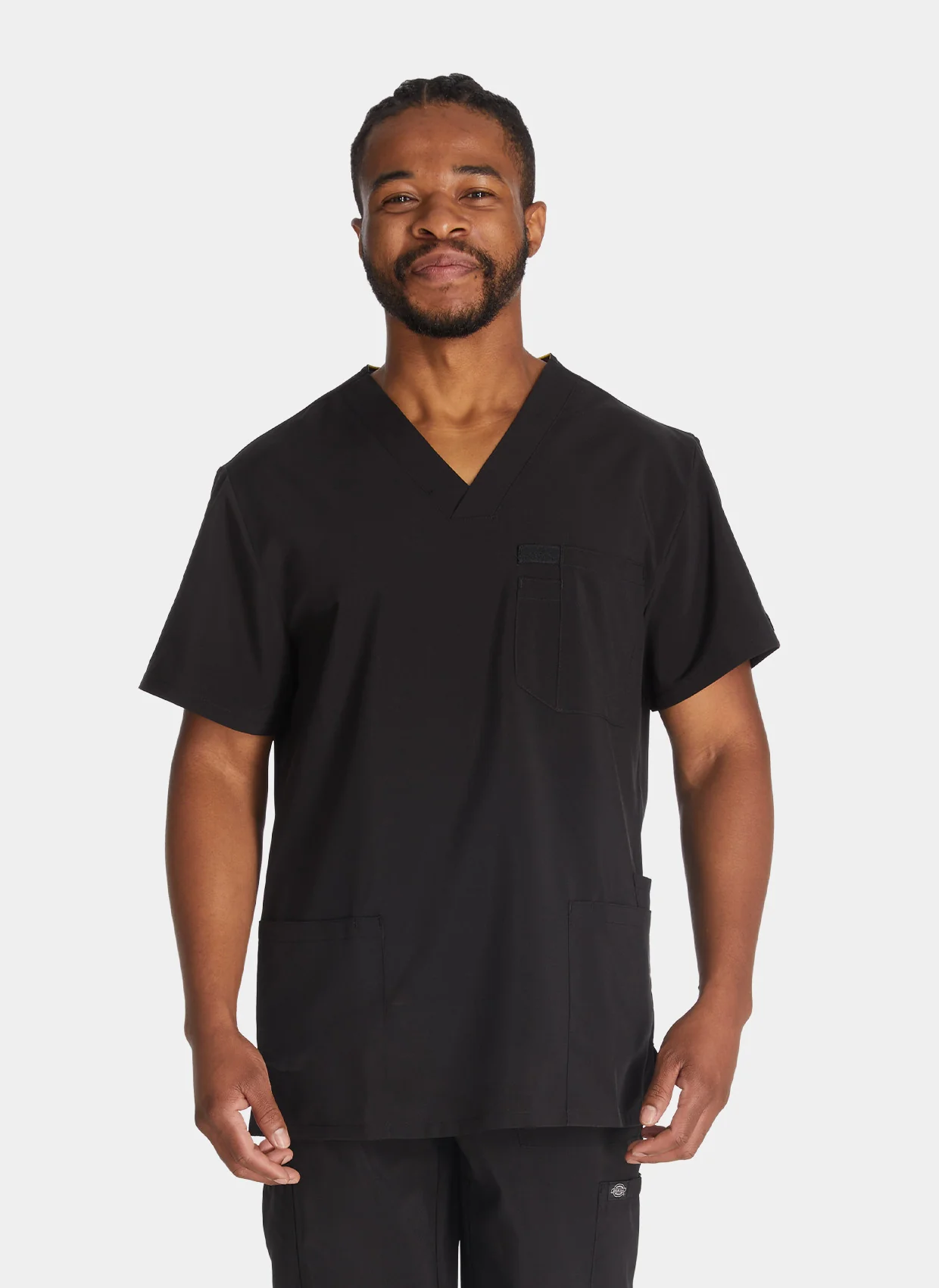 Dickies EDS Essentials Men's V-Neck Scrub Top DKE645 - Black