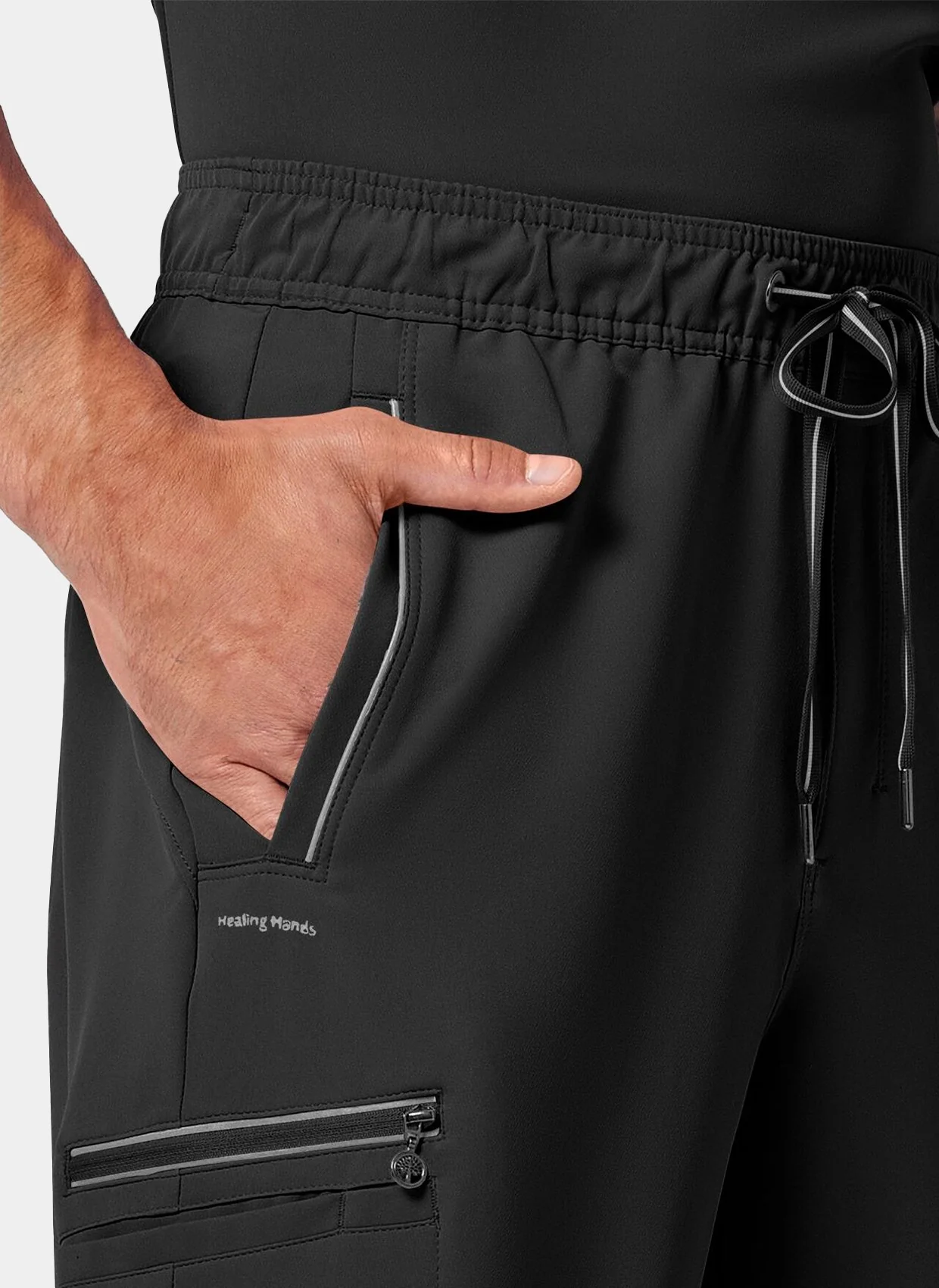 Healing Hands 360 Noah Scrub Trousers - Black - Image 3