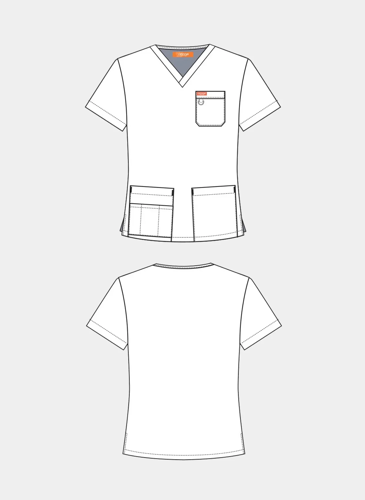 Unisex Orange Standard Balboa Scrub Top - White - Image 5