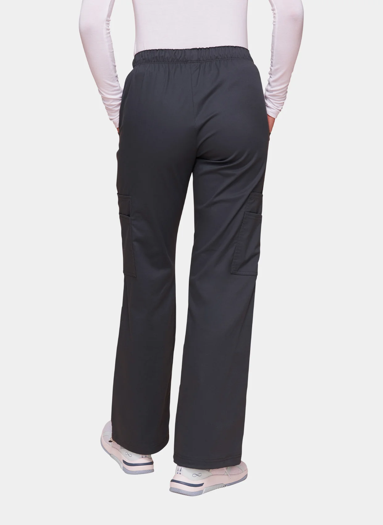 Cherokee Core Stretch Mid Rise Pull-On Cargo Scrub Trousers WWE4005 - Pewter - Image 2