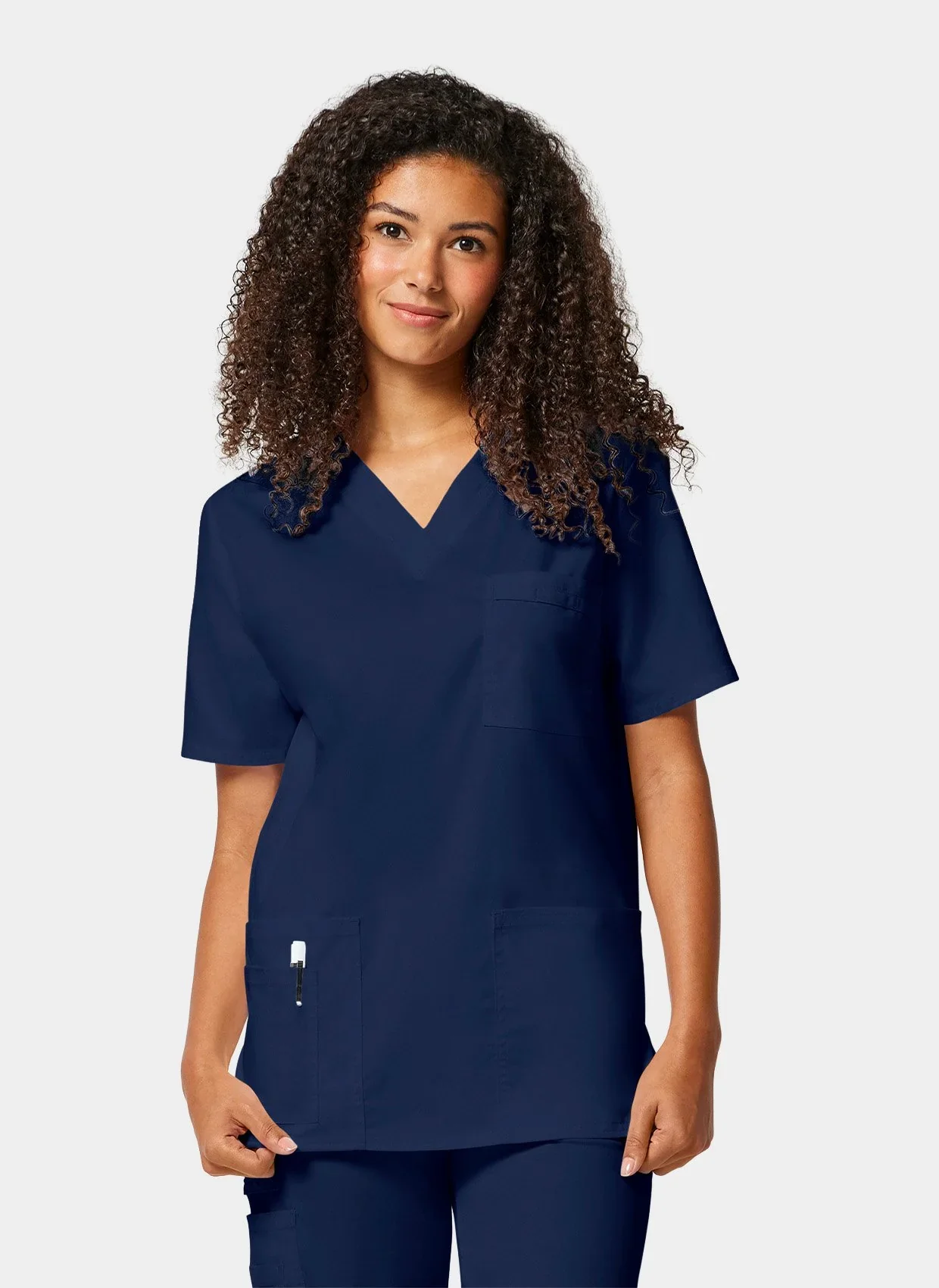 Cherokee Core Stretch Unisex V-Neck Scrub Top WWE4725 - Navy - Image 2