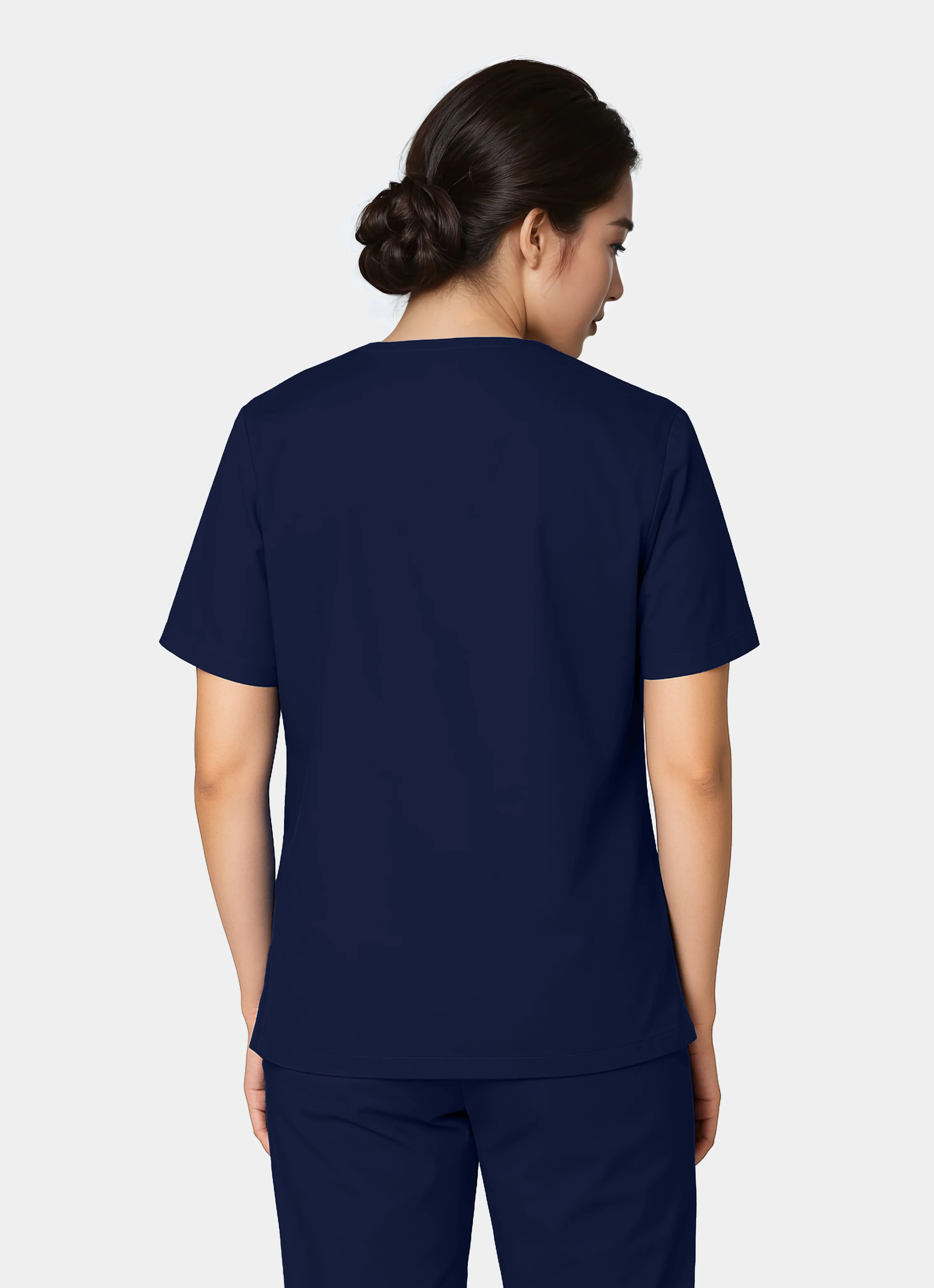 HappyFIT Unisex Scrub Top - Navy - Image 2