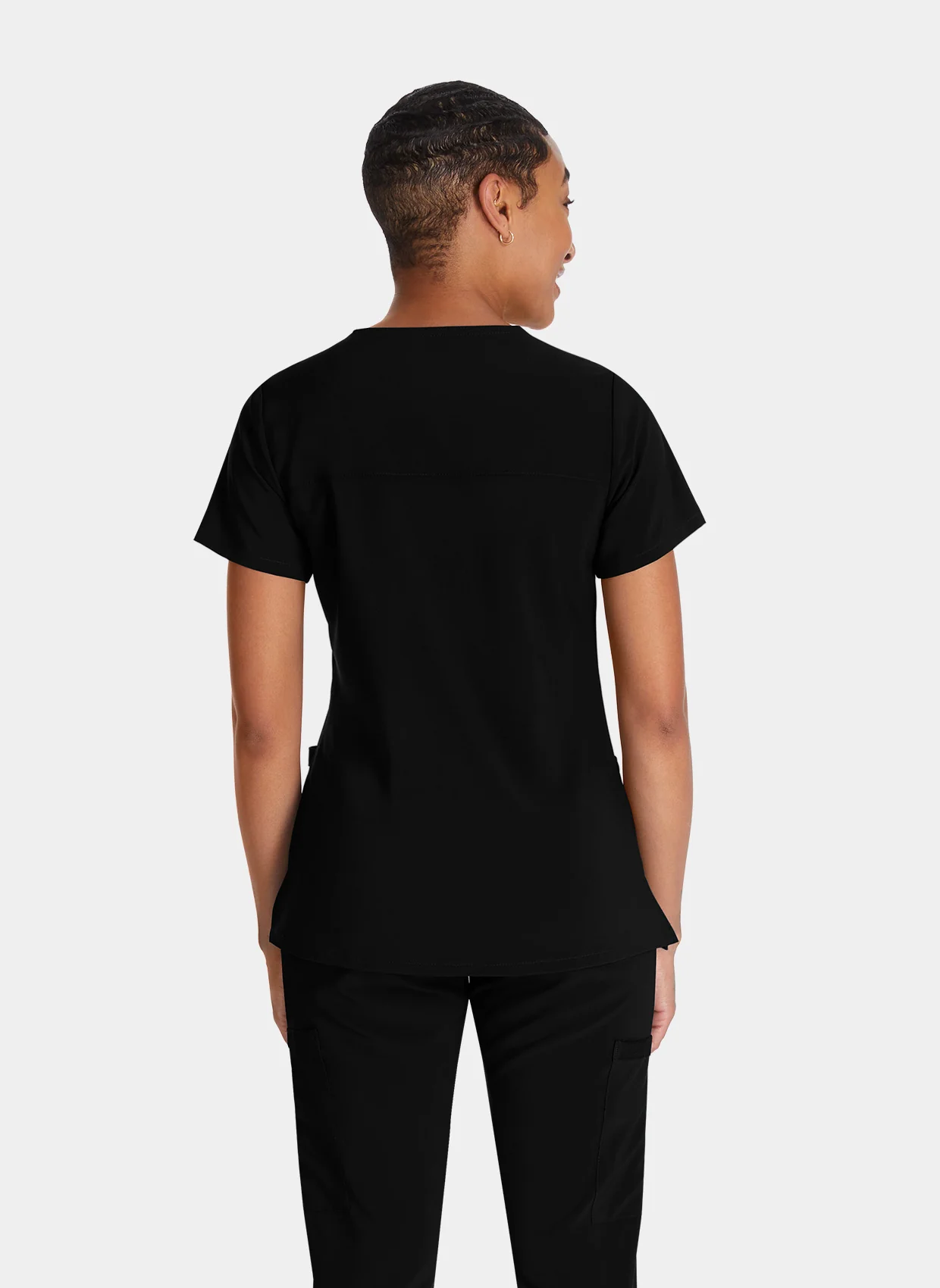 Dickies EDS Essentials Women's Mock Wrap Scrub Top DKE625 - Black - Image 2